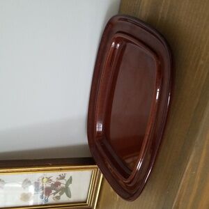 Mid Century Modern Brown Dish, Salins France Vintage Soap Dish